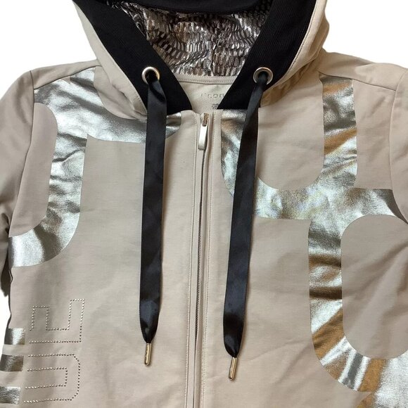 i'cona Women's Hooded Full Zip Jacket Size Small Taupe - Picture 3 of 11